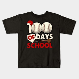 Retro 100 Days Of School Baseball, 100th Day Of School Teacher Kids T-Shirt